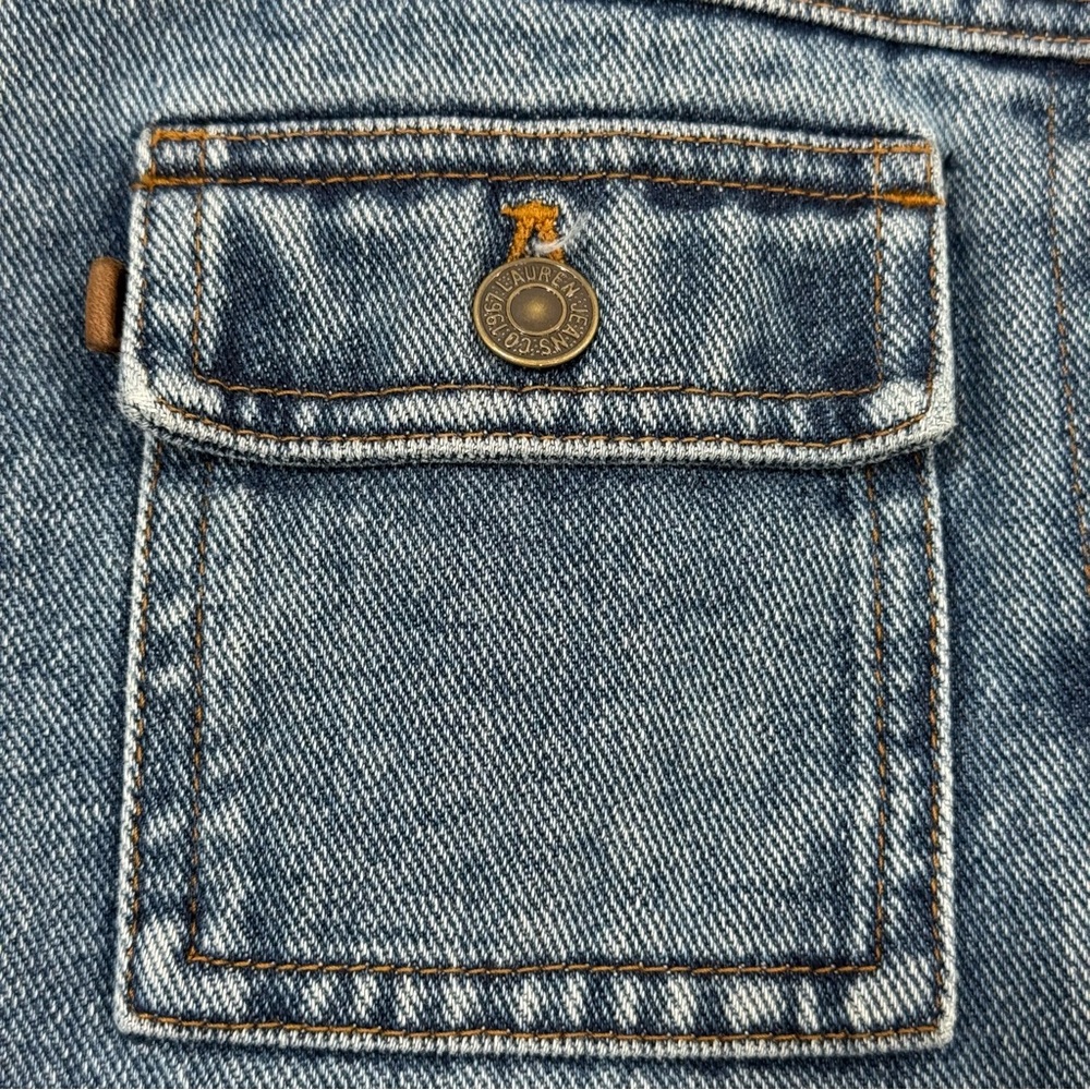 Ralph Lauren Equestrian Denim Jacket Women’s Medium Sherpa Collar - Picture 5 of 11